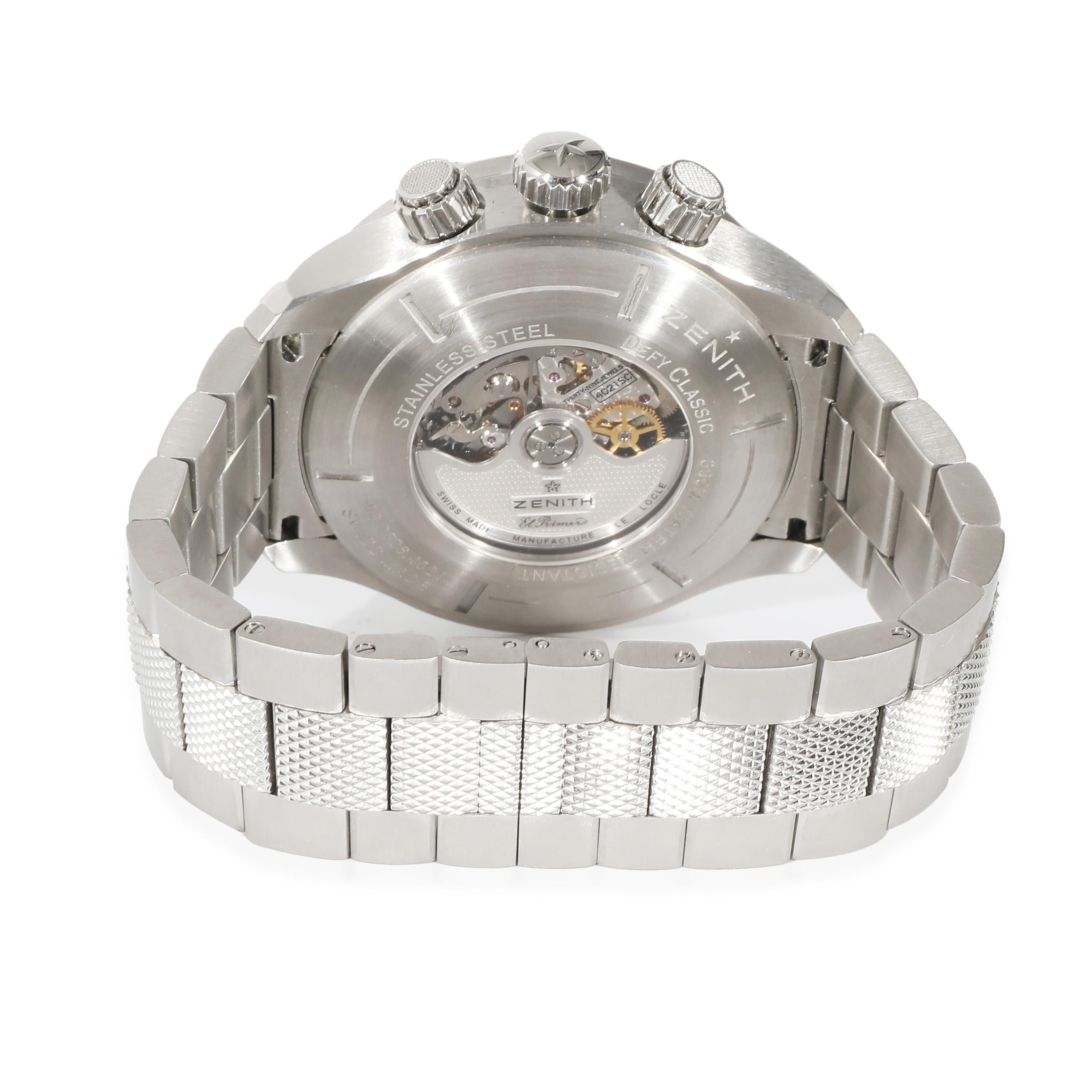 Zenith Defy Classic 03.0526.4021 pour hommes  Acier inoxydable

SKU : 121179

DÉTAILS PRIMAIRES
Marque : Zenith
Modèle : Defy Classic
Pays d'origine : Suisse
Type de mouvement : Mécanique : Automatique/Kinétique
Année de fabrication : 2009
Année de