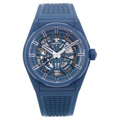 Zenith Montre classique Defy à cadran squelette en céramique bleue de 41 mm 49.9003.670/51.R793