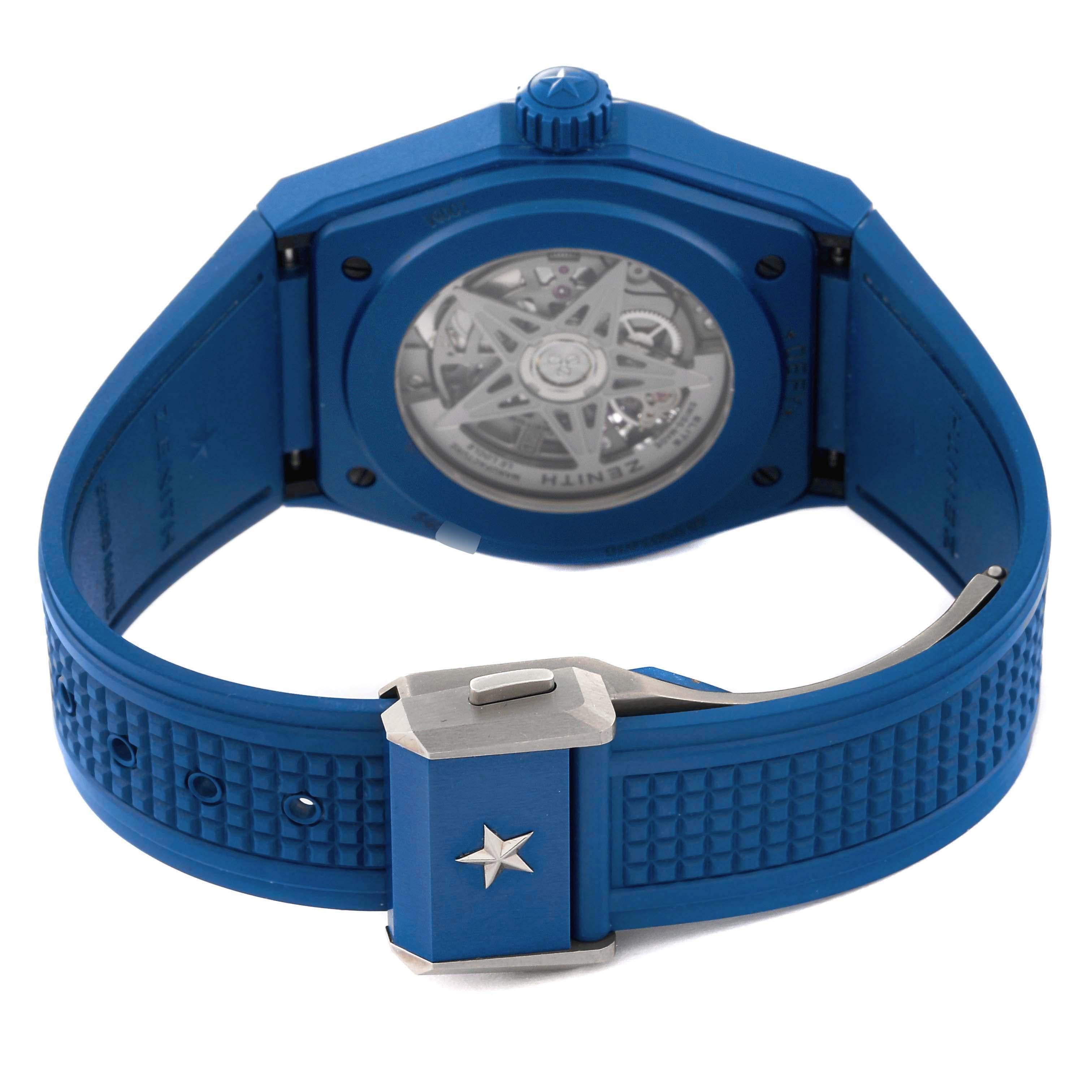 Men's Zenith Defy Classic Skeletal Dial Blue Ceramic Mens Watch 49.9003.670