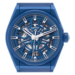 Zenith Defy Classic Skeletal Dial Blue Ceramic Mens Watch 49.9003.670