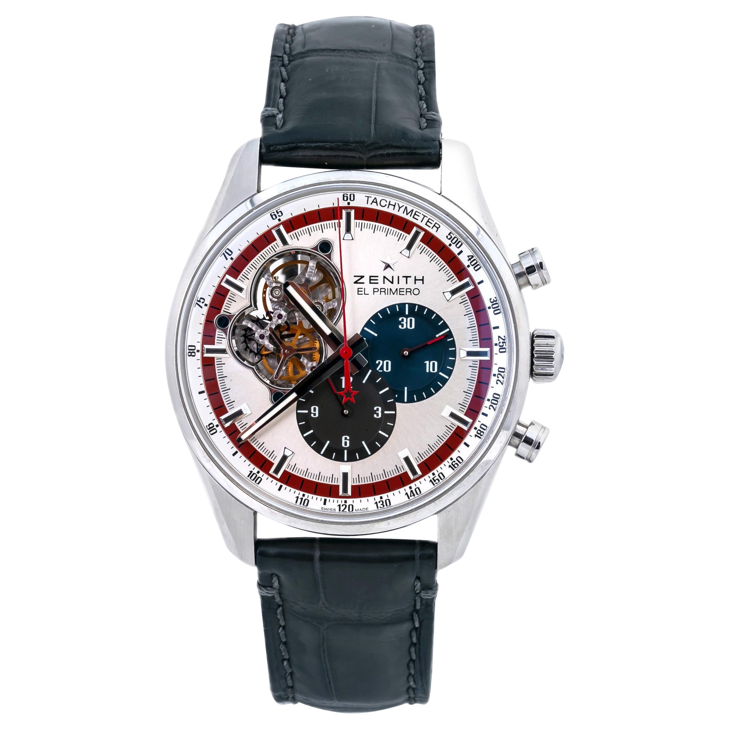 Zenith El Primero 03.2049.4061 Open Chronomaster with Box and Paper For Sale