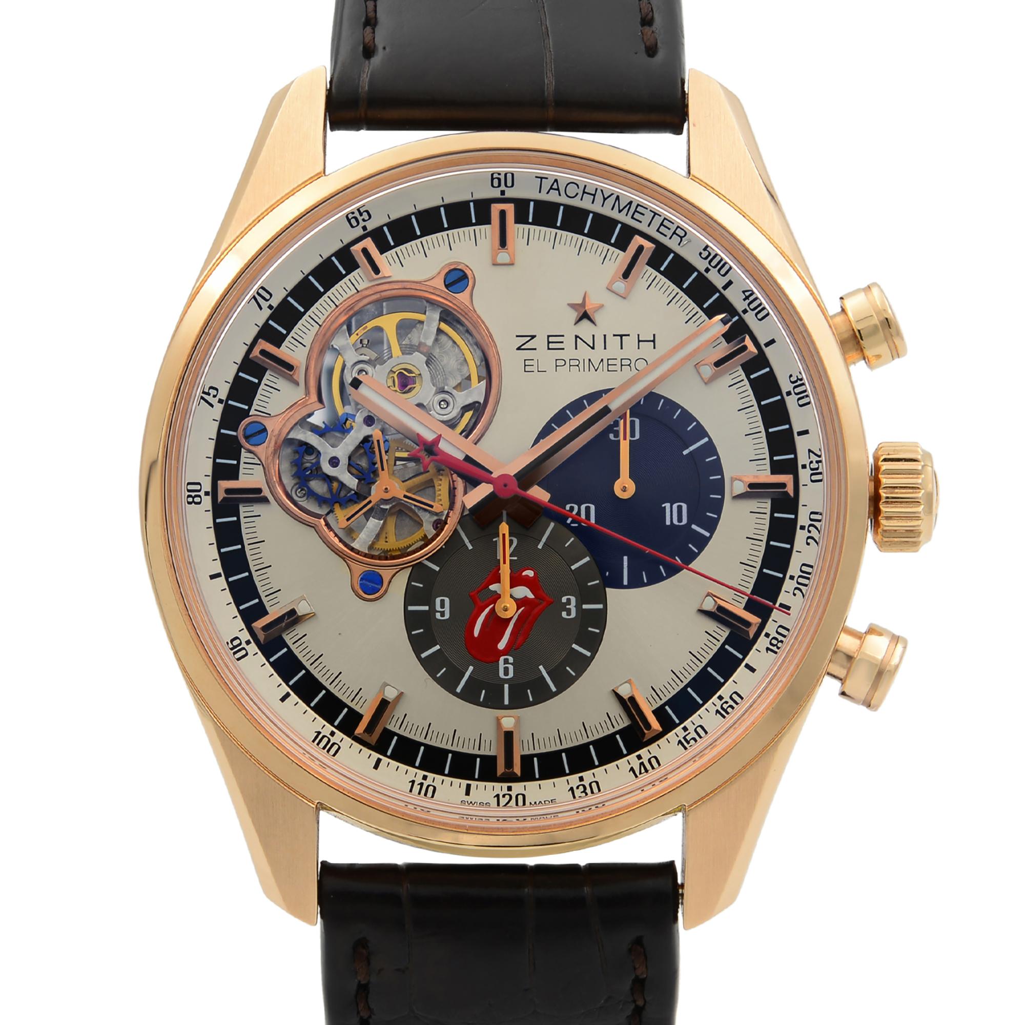 Details:
MSRP 21900
Brand Zenith
Department Men
Model Number 18.2041.4061/77.C494
Model Zenith El Primero
Style Dress/Formal, Luxury
Band Color Black
Dial Color Silver
Case Color Gold
Display Analog
Dial Style Multi Dial, Non-Numeric Hour Marks
Case