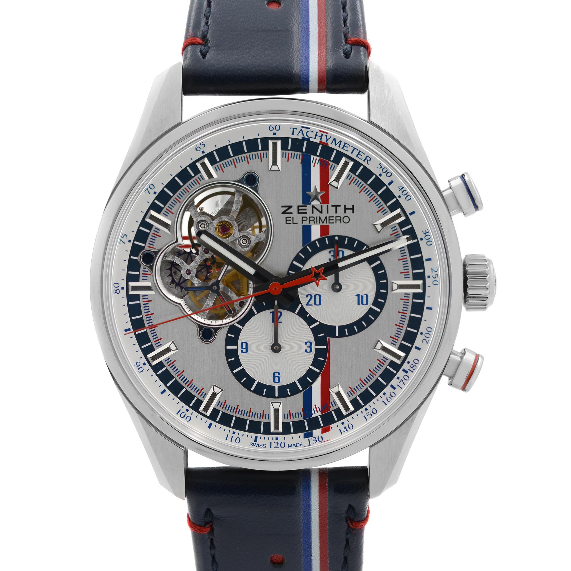 Unworn Limited Edition Zenith El Primero 969 Tour Auto chronomaster 42mm Stainless Steel Chronograph Gray Dial Men's Automatic Watch 03.2044.4061/01.C746. The Watch is powered by an Automatic Movement. This Beautiful Timepiece Features: Brushed