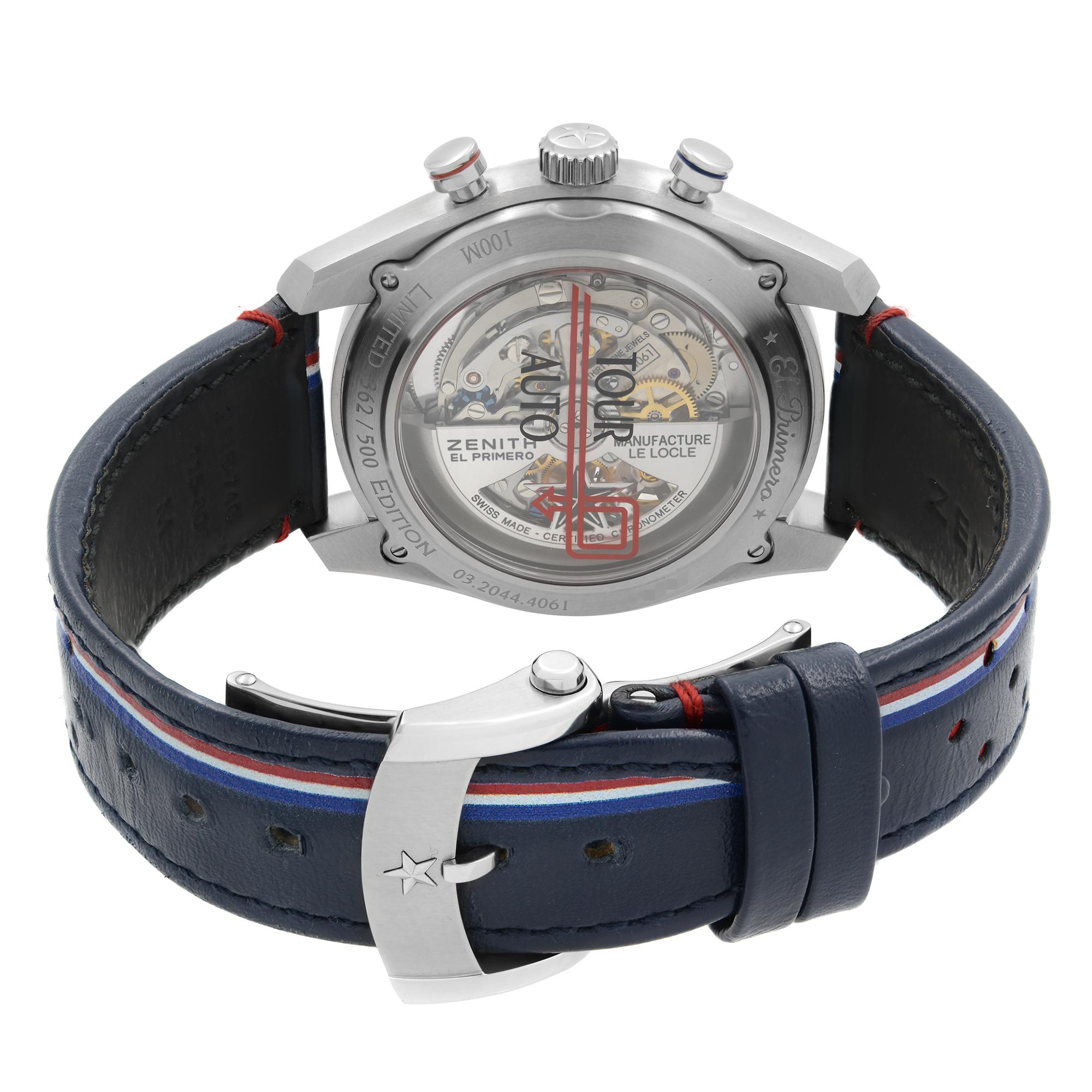 Zenith El Primero 1969 Tour Auto Steel Gray Dial Mens Watch 03.2044.4061/01.C746 In New Condition In New York, NY