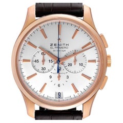 Used Zenith El Primero Captain Rose Gold Chronograph Mens Watch 18.2110.400 Unworn