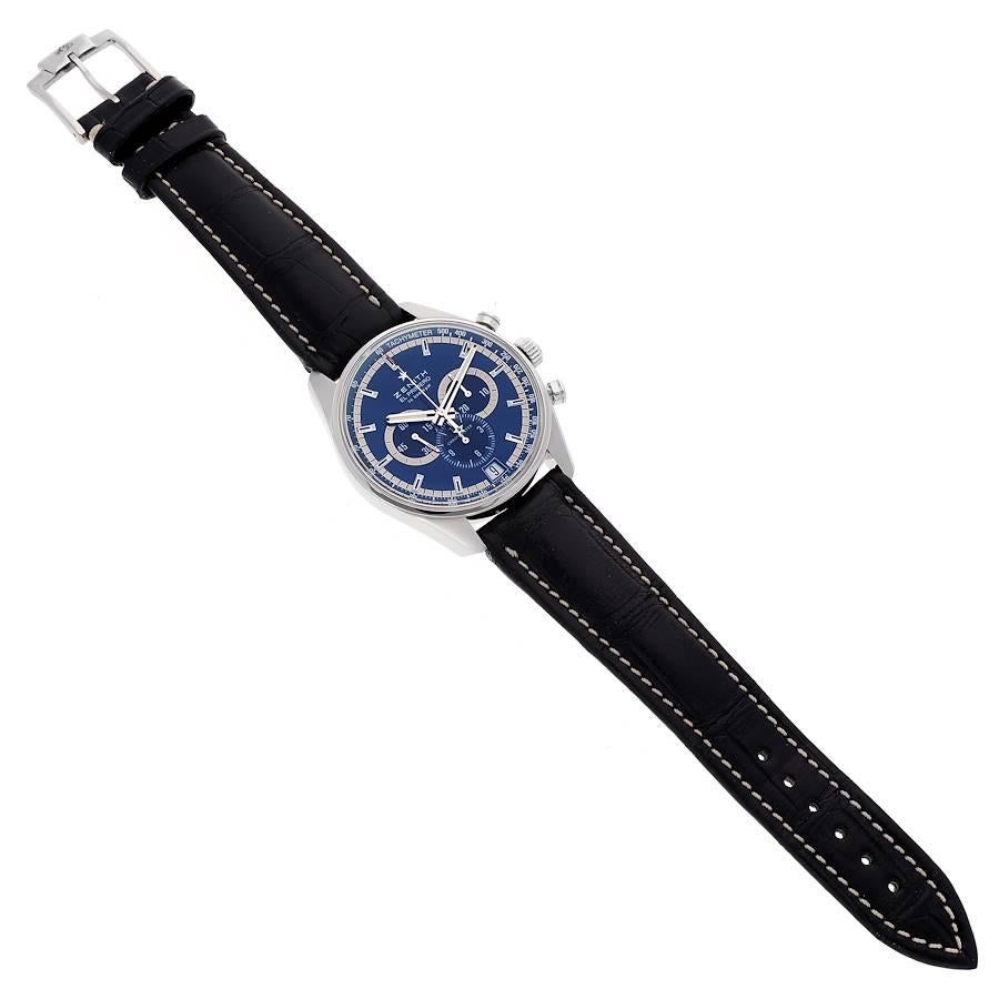 Zenith El Primero Chronograph Steel Blue Dial Mens Watch 03.2041.400 For Sale 1
