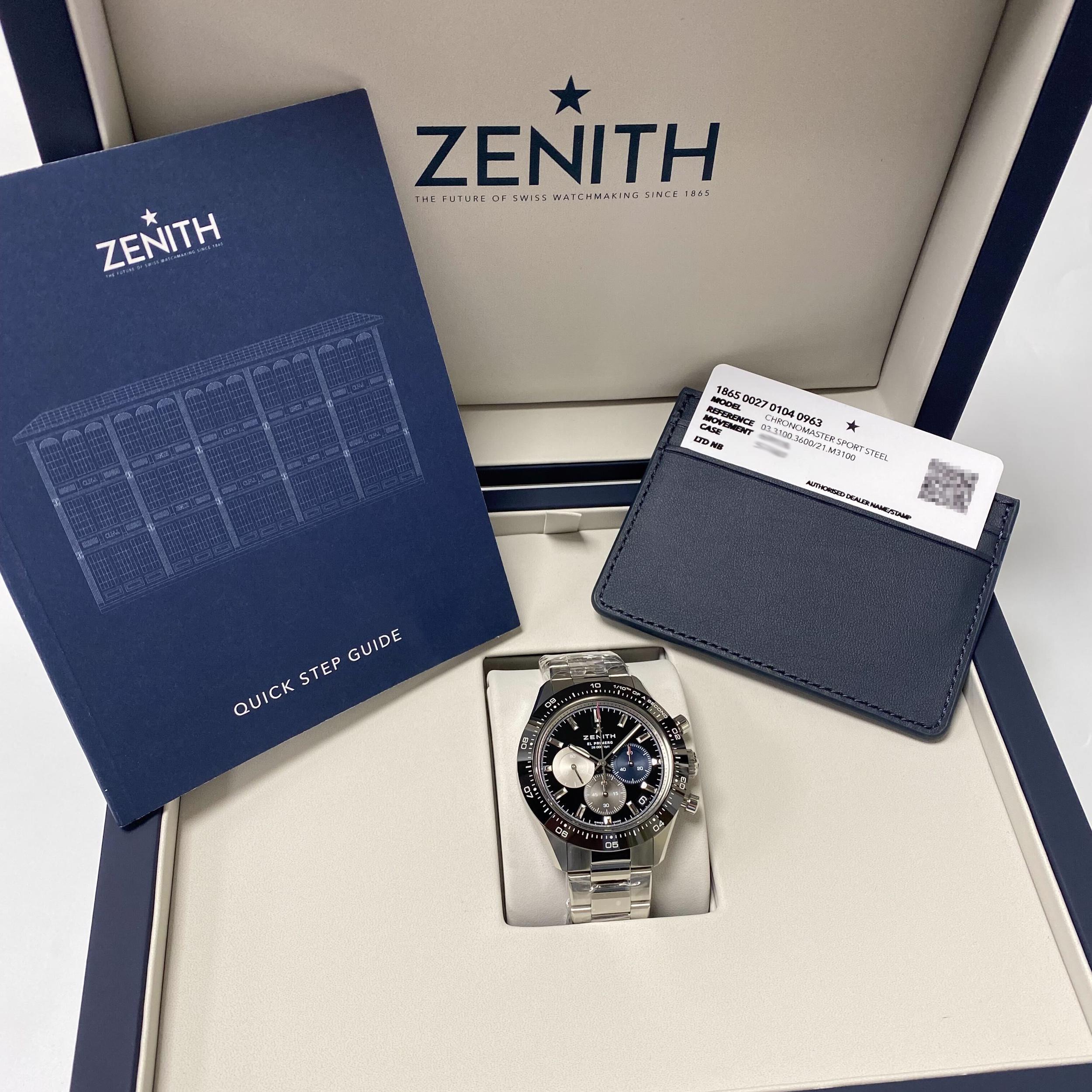 Men's Zenith El Primero Chronomaster Sport Black Dial Watch 03.3100.3600/21.M3100 For Sale
