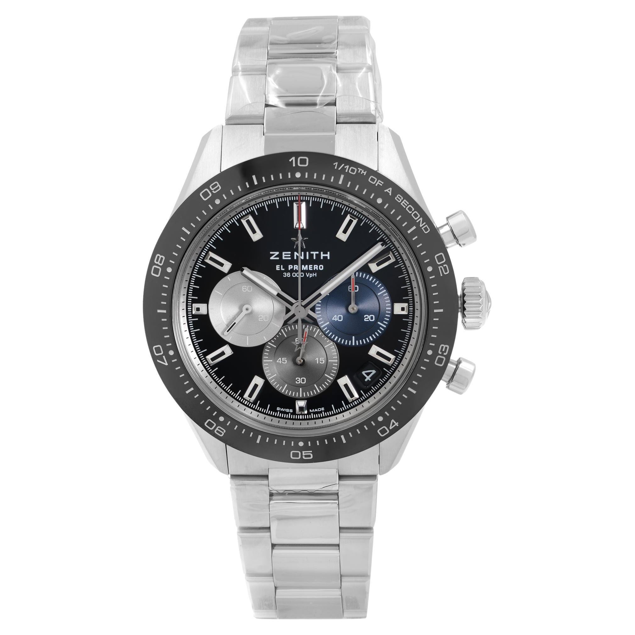 Zenith El Primero Chronomaster Sport Black Dial Watch 03.3100.3600/21.M3100 For Sale