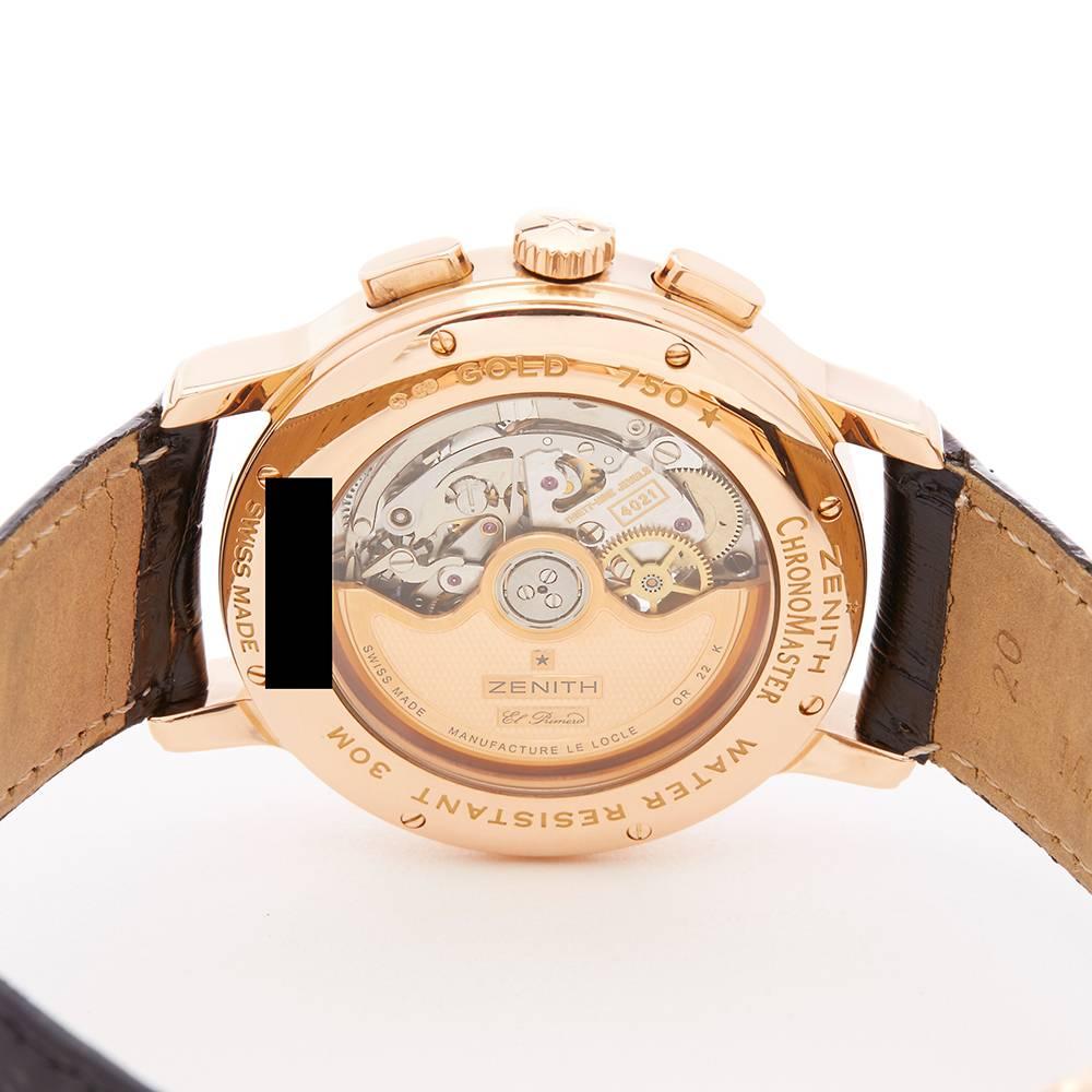 Men's Zenith El Primero Chronomaster Chronograph 18 Karat Rose Gold Men’s