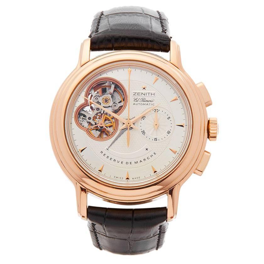 Zenith El Primero Chronomaster Chronograph 18 Karat Rose Gold Men’s