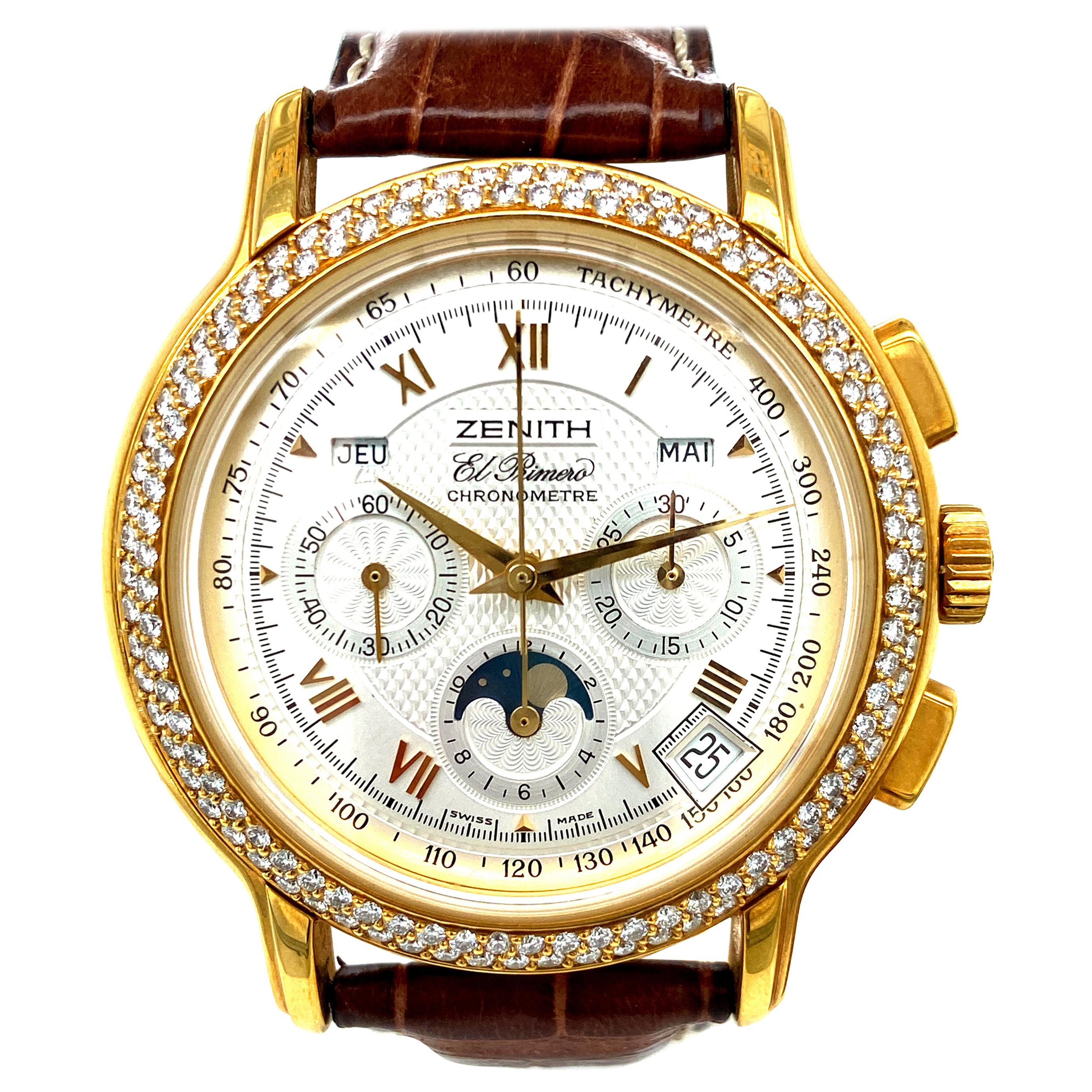 Zenith El Primero Chronomaster Chronograph BNIB Diamond Bezel For Sale at  1stDibs | patek philippe geneve p72522, zenith el primero chronomaster  gold, p72522 patek philippe