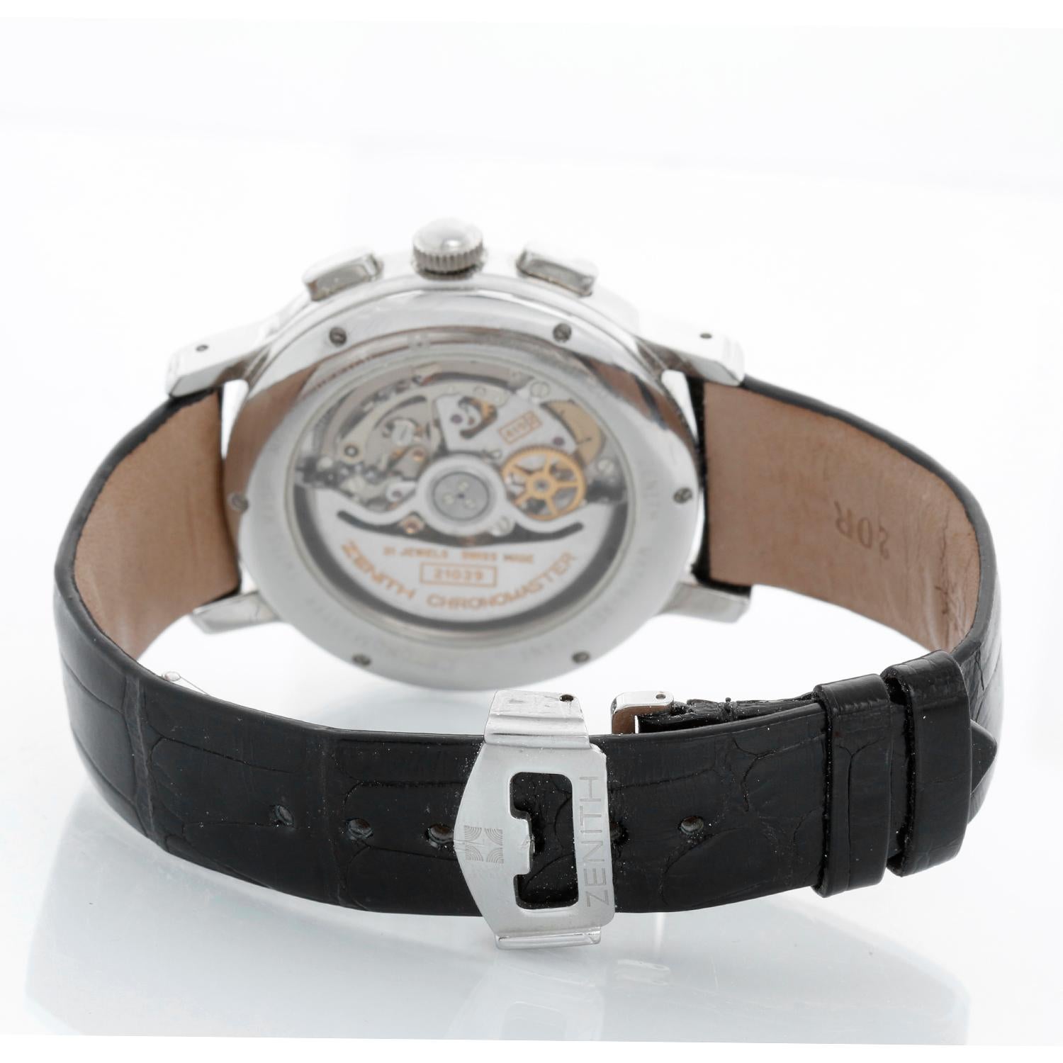 Zenith El Primero Chronomaster Herrenuhr aus Edelstahl 01.0240.410 im Zustand „Hervorragend“ im Angebot in Dallas, TX