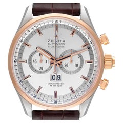 Zenith El Primero Rattrapante Steel Rose Gold Mens Watch 51.2050.4026 Unworn