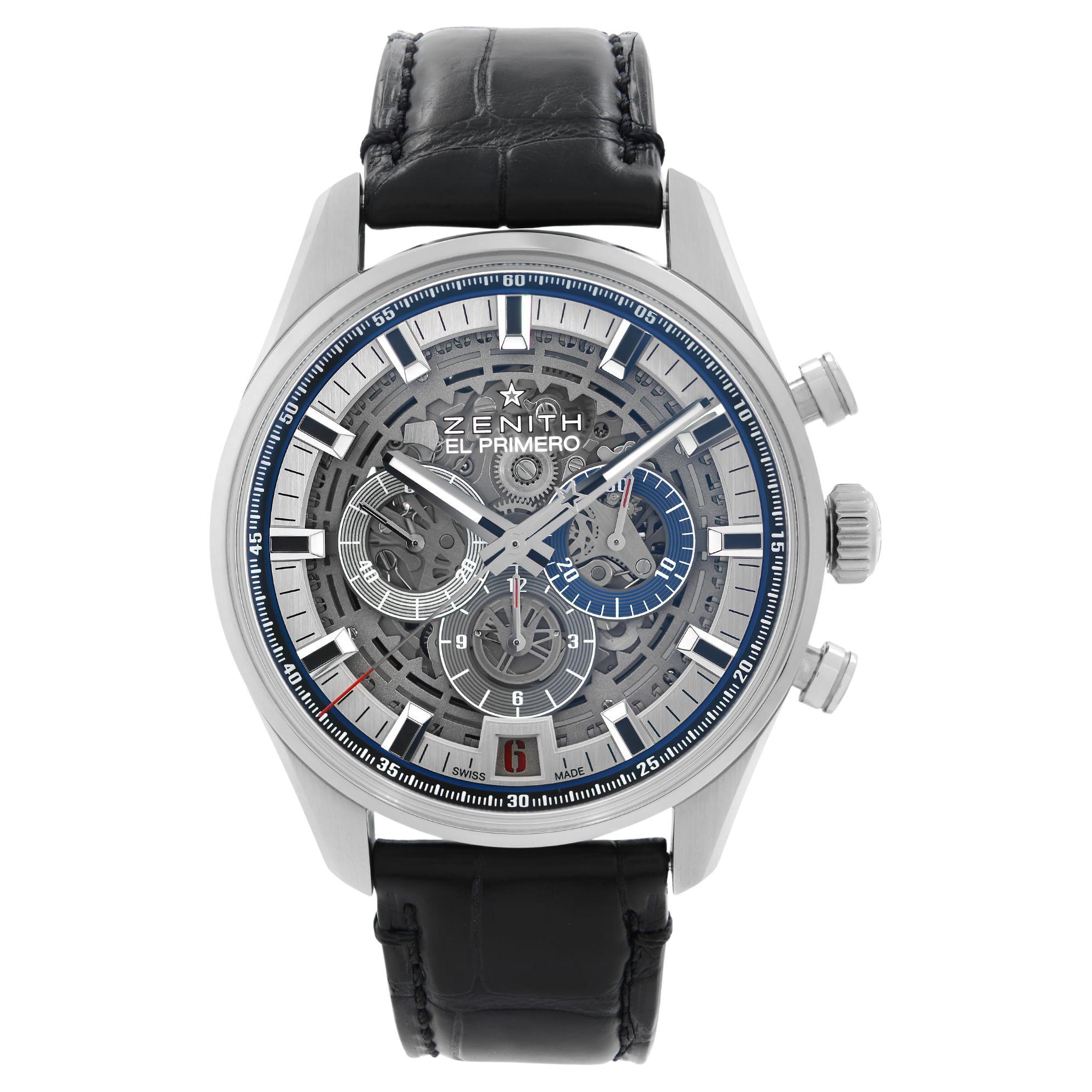 Zenith El Primero Steel Chronograph Skeleton Dial Men Watch 03.2081.400/78.C813 