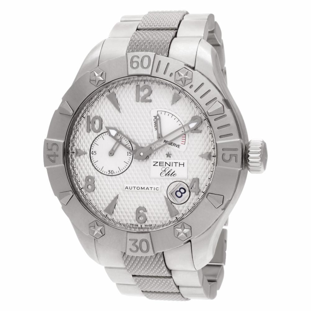 Modern Zenith Elite 03.0516.685.21 Stainless Steel Cream Dial Automatic Watch For Sale