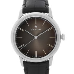 Zenith Elite: Automatikuhr aus Stahl mit schwarzem und grauem Zifferblatt 03.2290.679