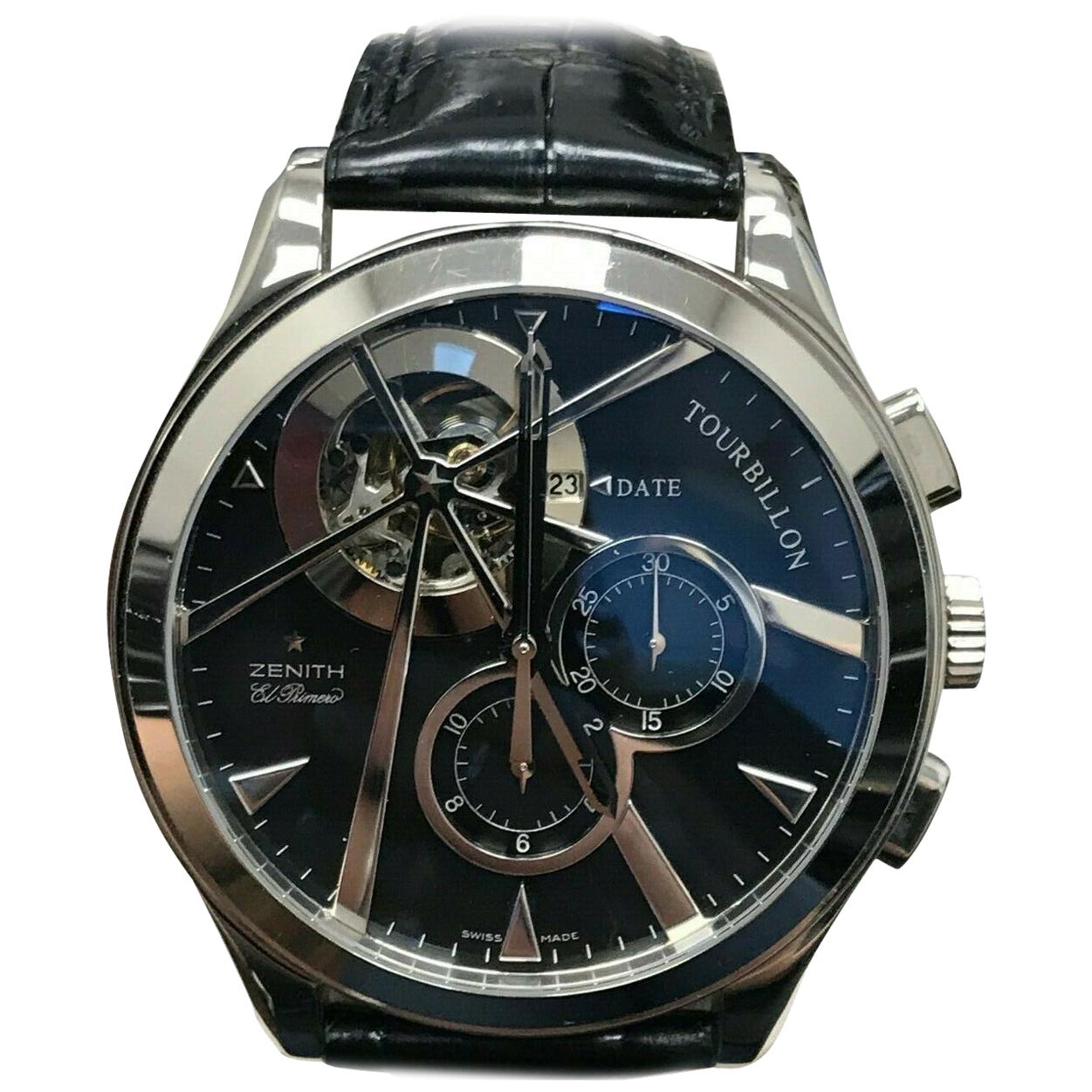 Zenith, tourbillon de grande classe en or blanc 18 carats 65,0520.4035/21,C492 en vente