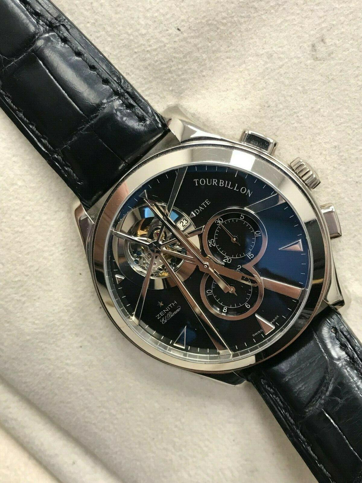 Men's Zenith El Primero Grande Class Tourbillon 65.0520.4035/21.C492 18k White Gold For Sale