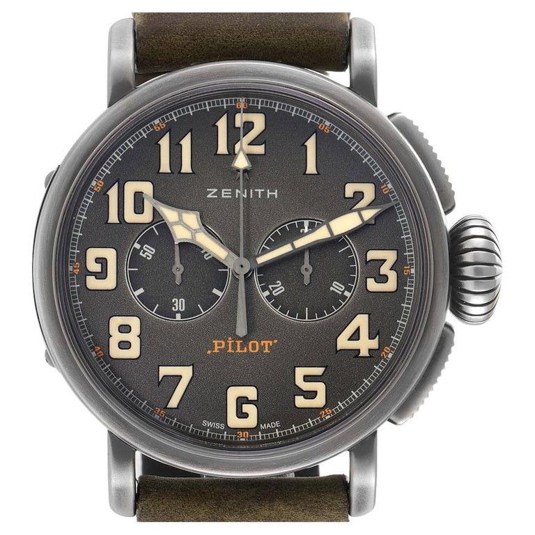 Zenith Heritage Pilot Type 20 Chronograph Mens Watch 11.2430.4069 Box Card  For Sale at 1stDibs