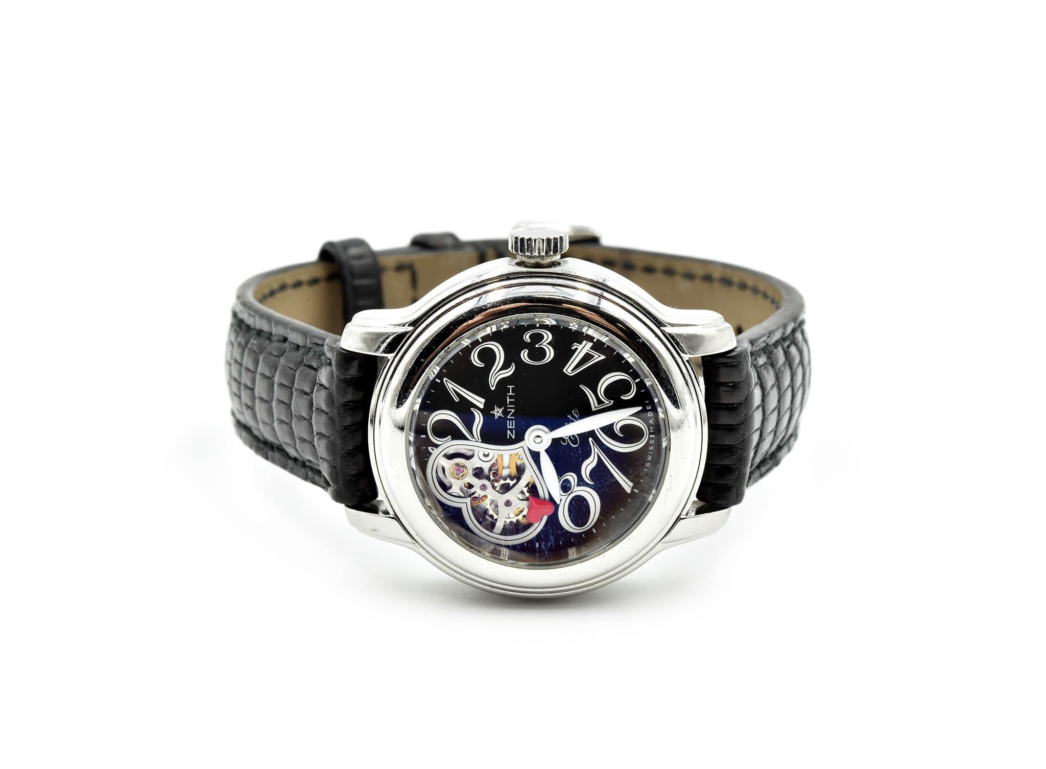 Zenith Ladies Stainless Steel Elite Chrono-Master automatic Wristwatch  In Excellent Condition In Scottsdale, AZ