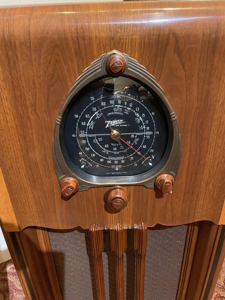 Art Deco Zenith Model 6S254 Console Radio '1938', Bluetooth For Sale