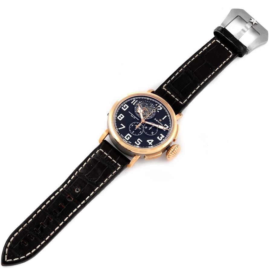 Men's Zenith Montre d'Aeronef Type 20 Tourbillon Rose Gold Titanium Watch 87.2430.4035 For Sale