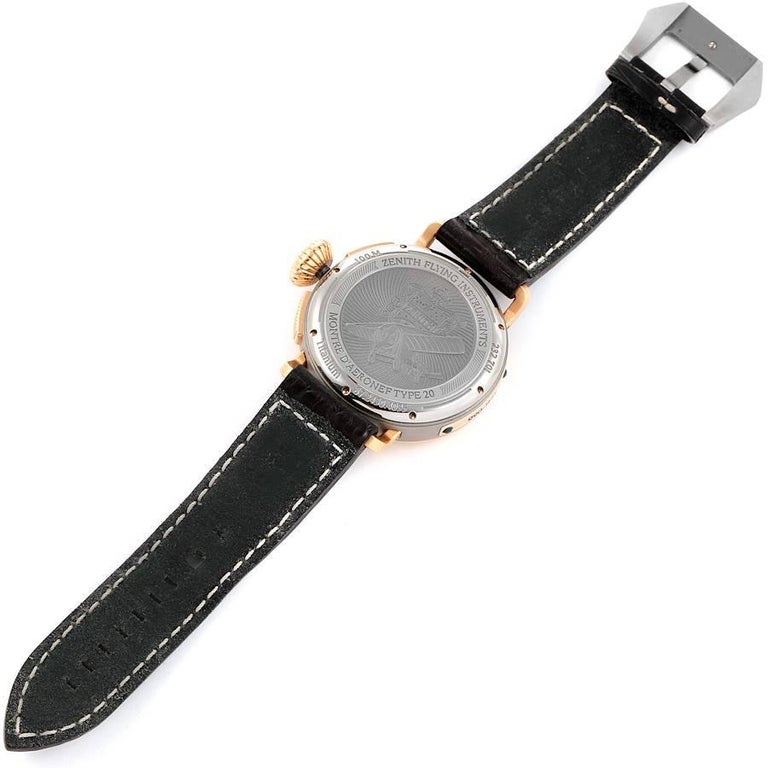 Zenith Montre d'Aeronef Type 20 Tourbillon Rose Gold Titanium Watch  87.2430.4035 For Sale at 1stDibs
