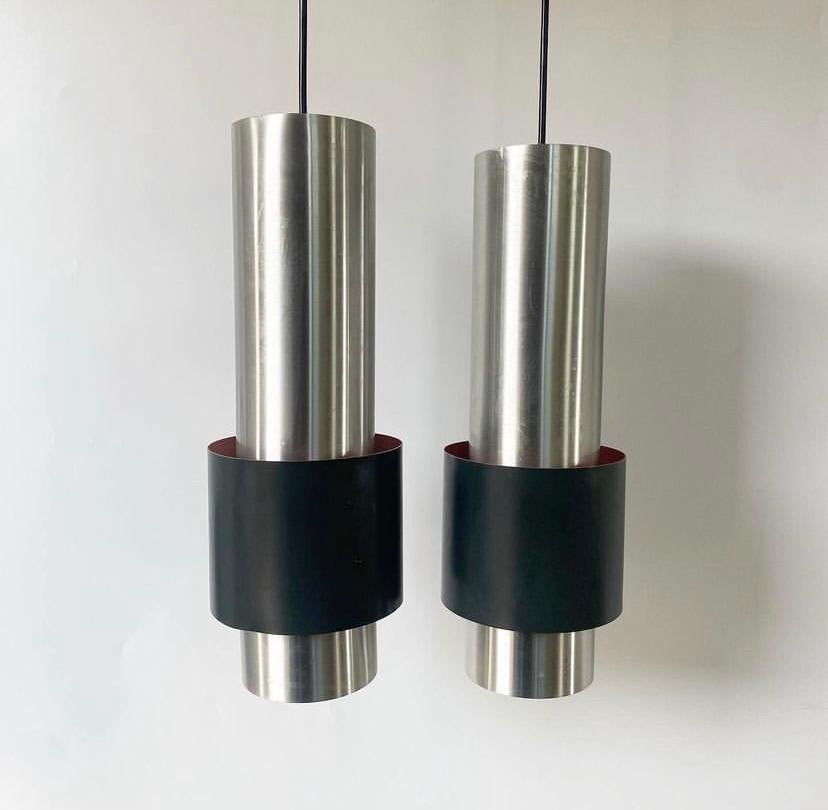 20th Century Zenith Pendant Lamps by Jo Hammerborg for Fog & Mørup, 1960s Set of 2. For Sale