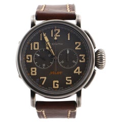 Zenith Pilot Type 20 Chronograph Automatic Watch Stainless Steel and Leather 45