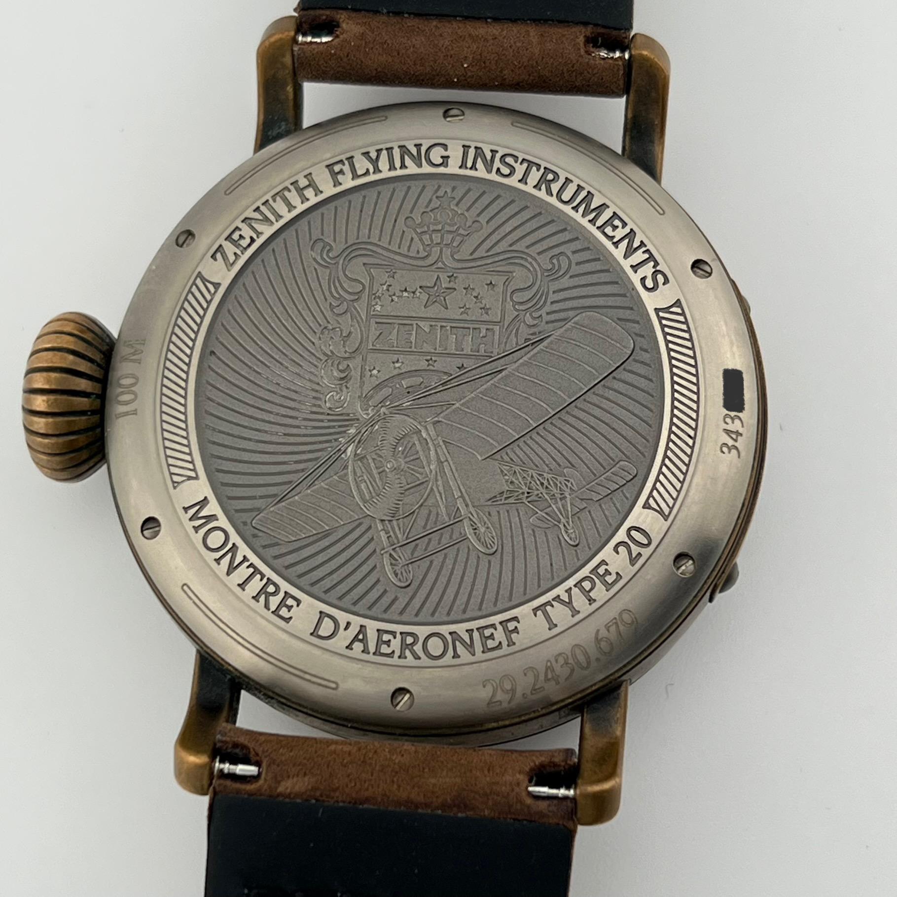 Zenith Pilot Typ 20 Extra Special 29.2430.679 45mm Bronze Automatik Box Booklet im Angebot 8