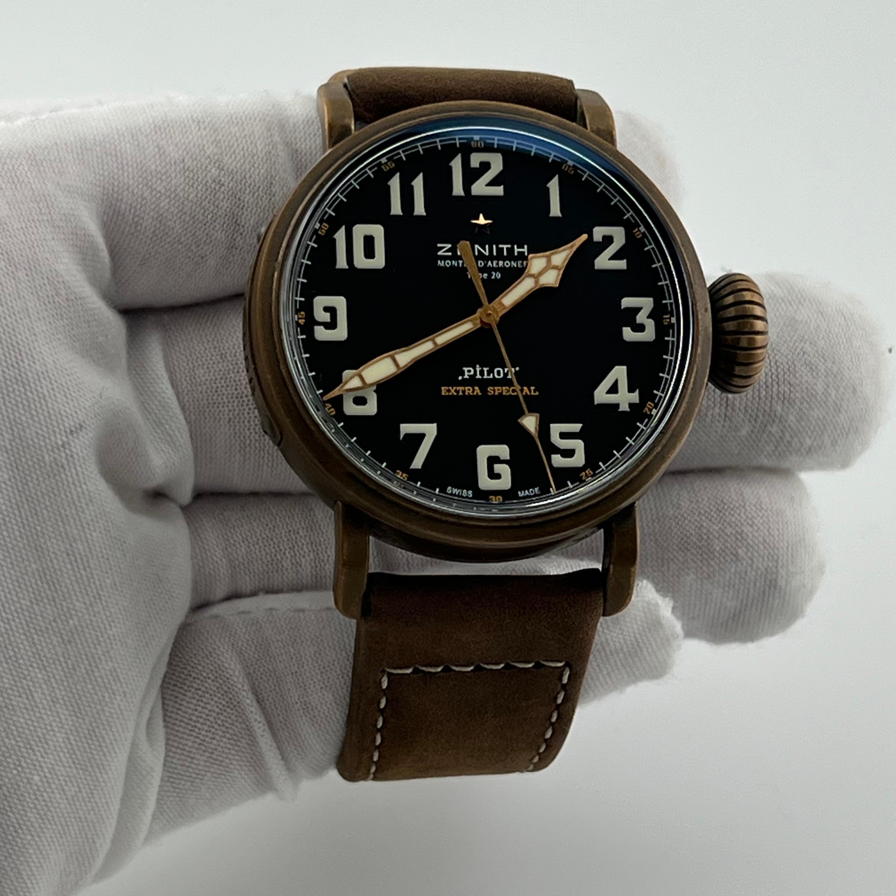 Zenith Pilot Typ 20 Extra Special 29.2430.679 45mm Bronze Automatik Box Booklet im Angebot 1