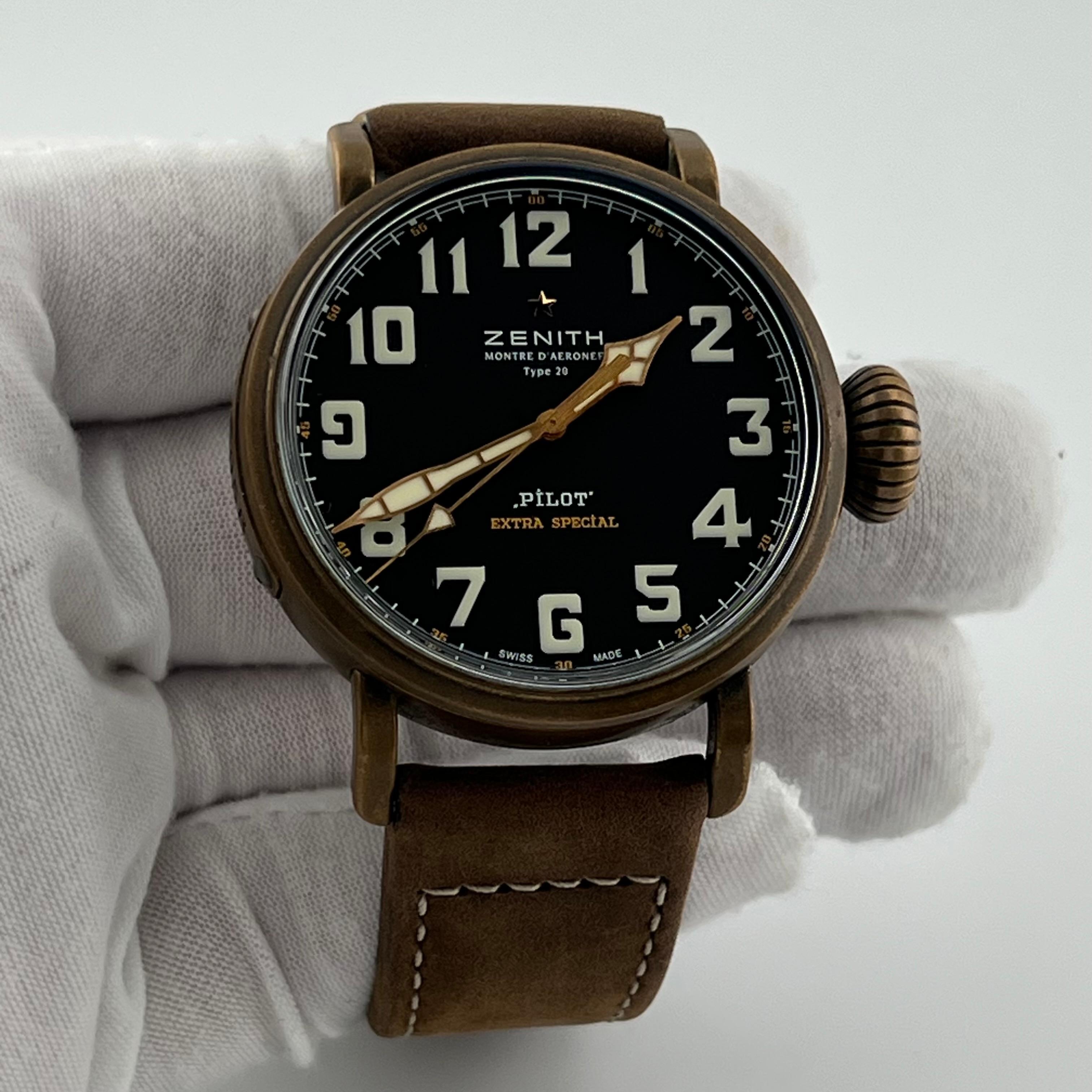 Zenith Pilot Typ 20 Extra Special 29.2430.679 45mm Bronze Automatik Box Booklet im Angebot 3