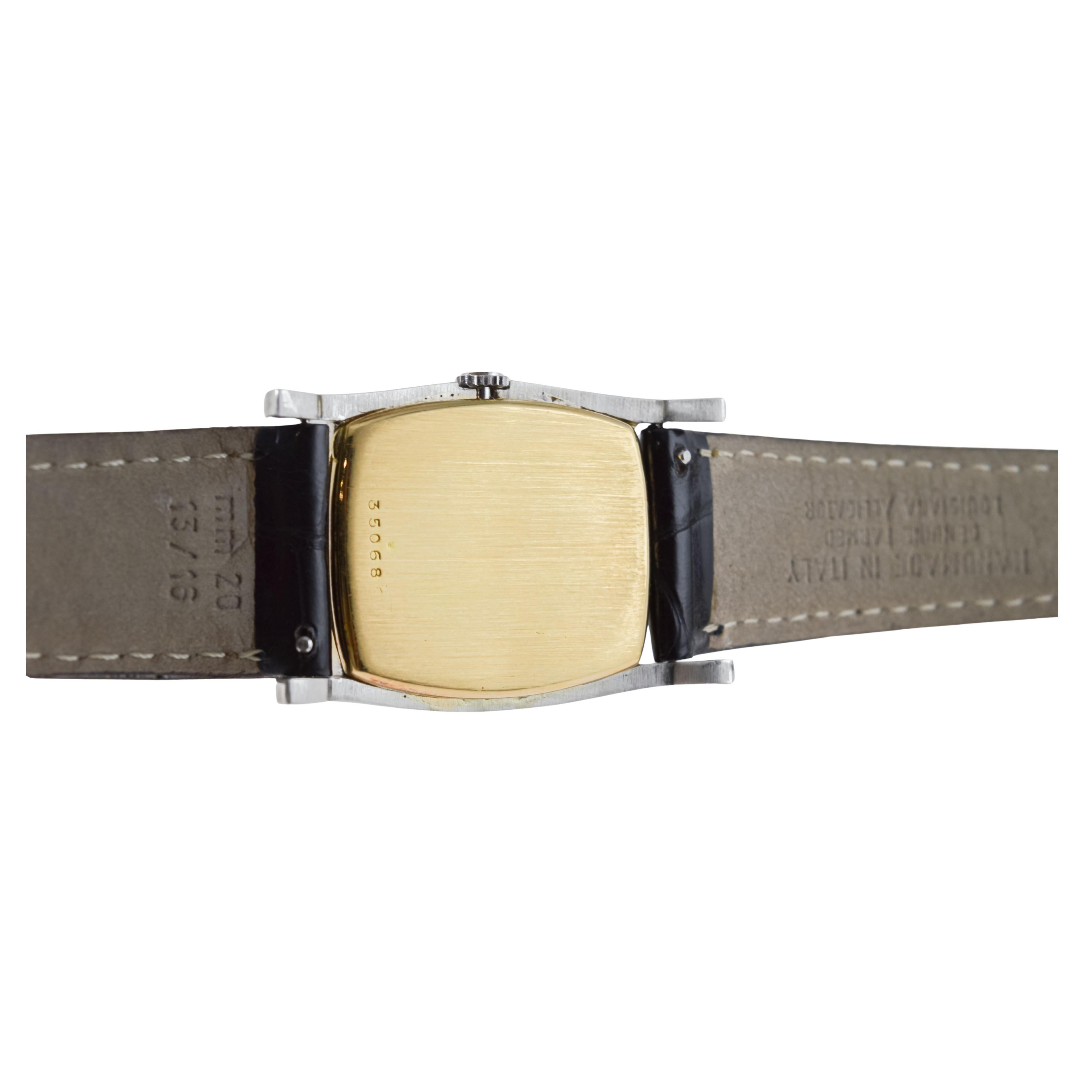 Zenith Rare Two Tone 18Kt Gold  Art Deco Watch circa 1930's for Favre Leuba For Sale 8