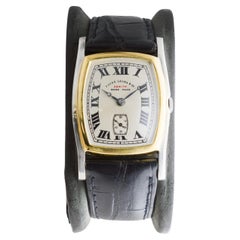 Zenith Seltene Zwei-Ton 18Kt Gold  Art Deco Uhr um 1930 für Favre Leuba