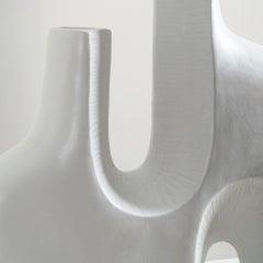 Zenith-Skulptur, handgefertigte organische Form in Weiß