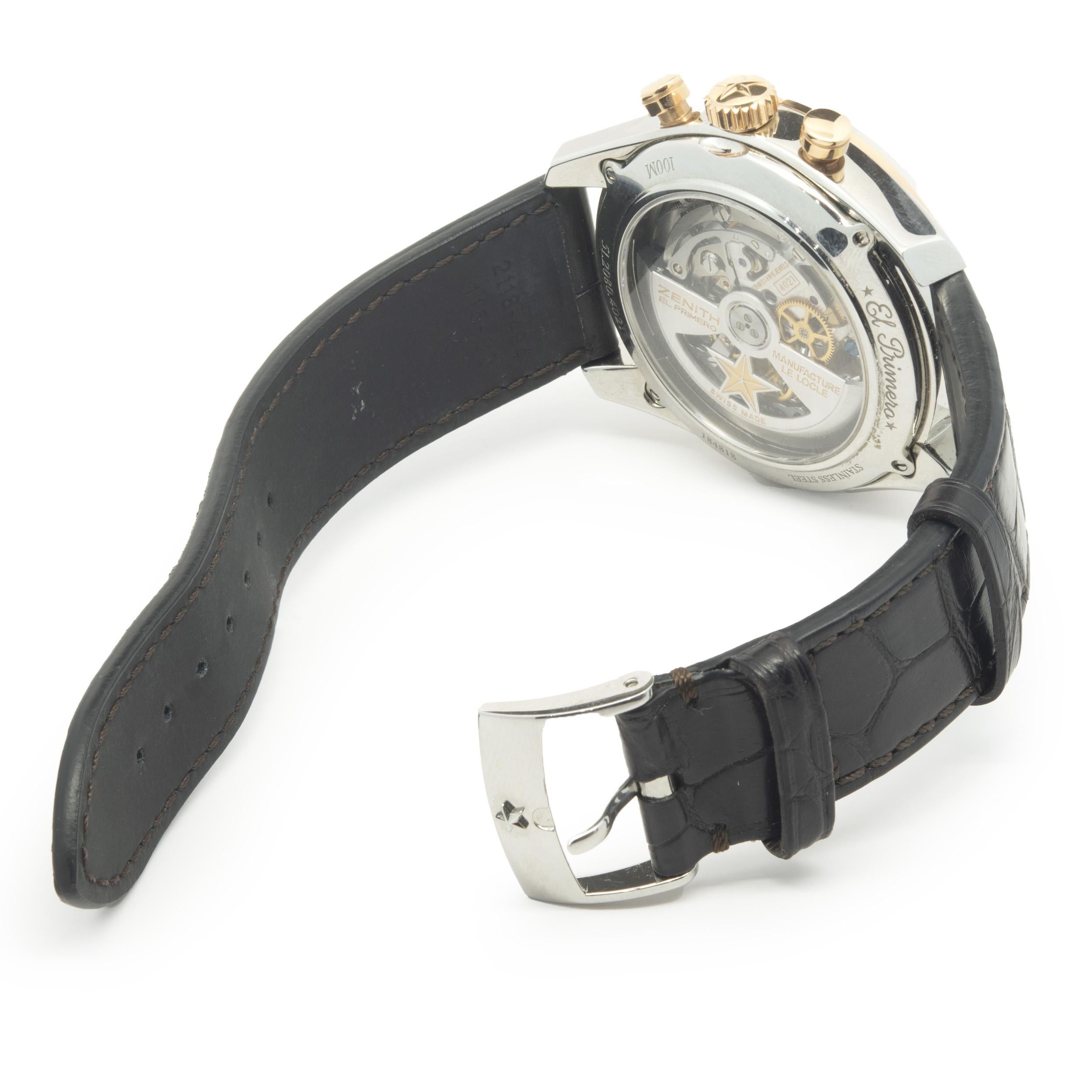 Zenith SS & 18k Roségold El Primero Chronomaster Offene Gangreserve Herren
