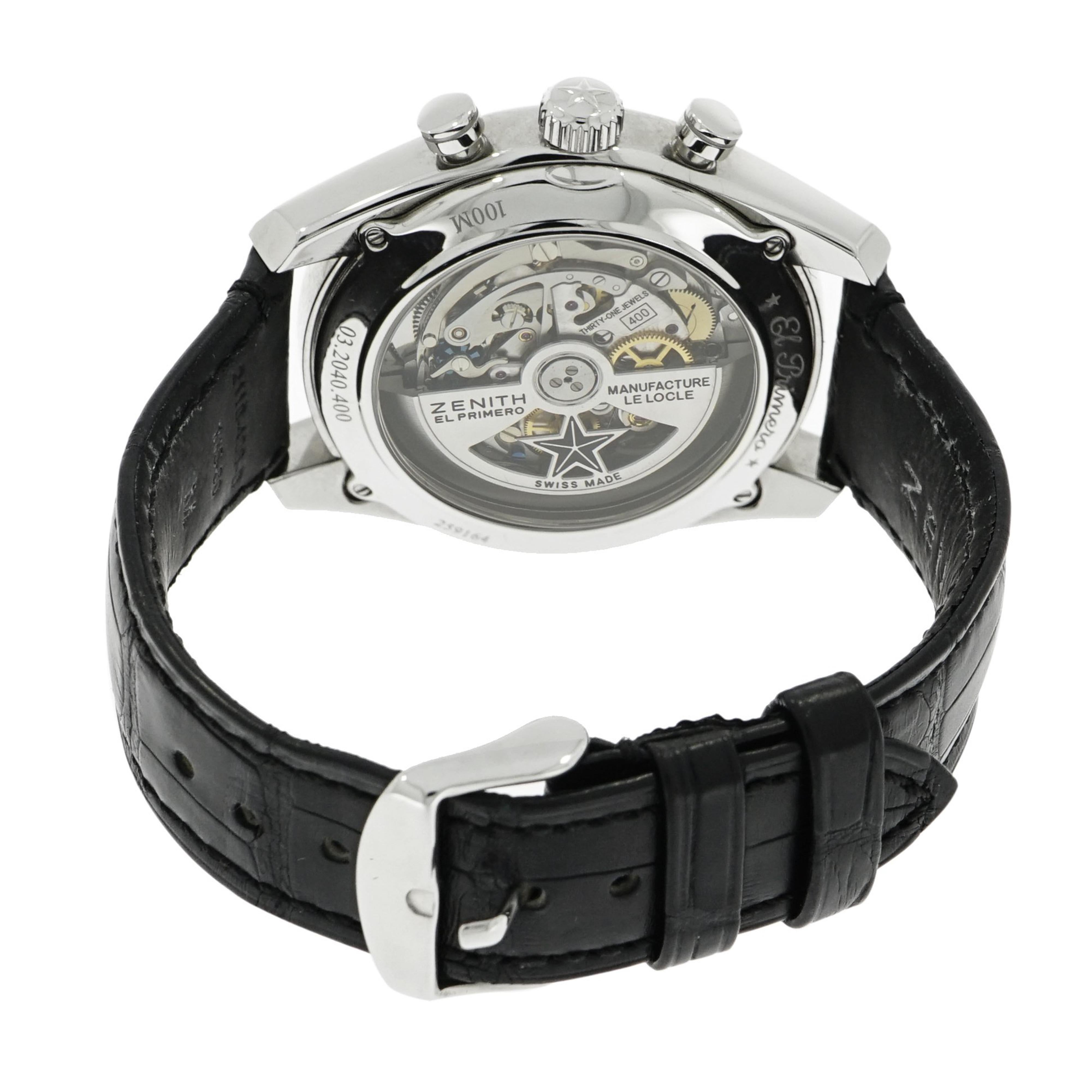 Modern Zenith Stainless Steel El Primero self-winding Wristwatch  