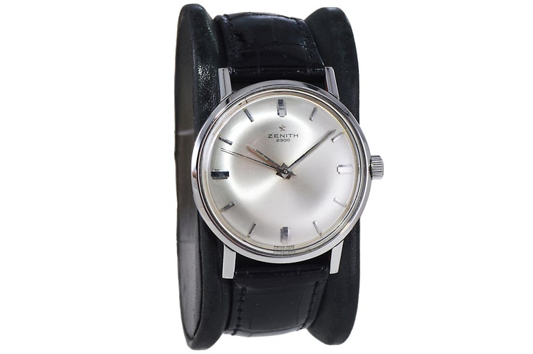 Zenith Stainless Steel Original Dial Manual Wind Watch, circa 1950s For  Sale at 1stDibs