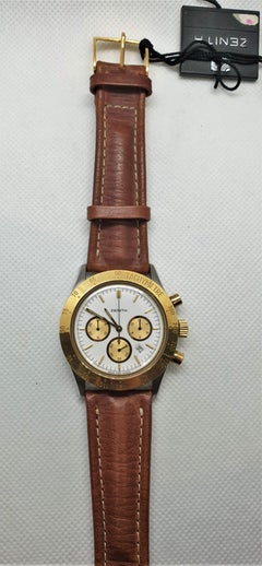 Zenith Steel and Gold Quartz Cronograph Wrist Watch Ref.38.0010.430, 1990s