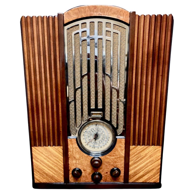 Zenith Tombstone Restored Radio Model 835 Chrome Grill Bluetooth Art Deco