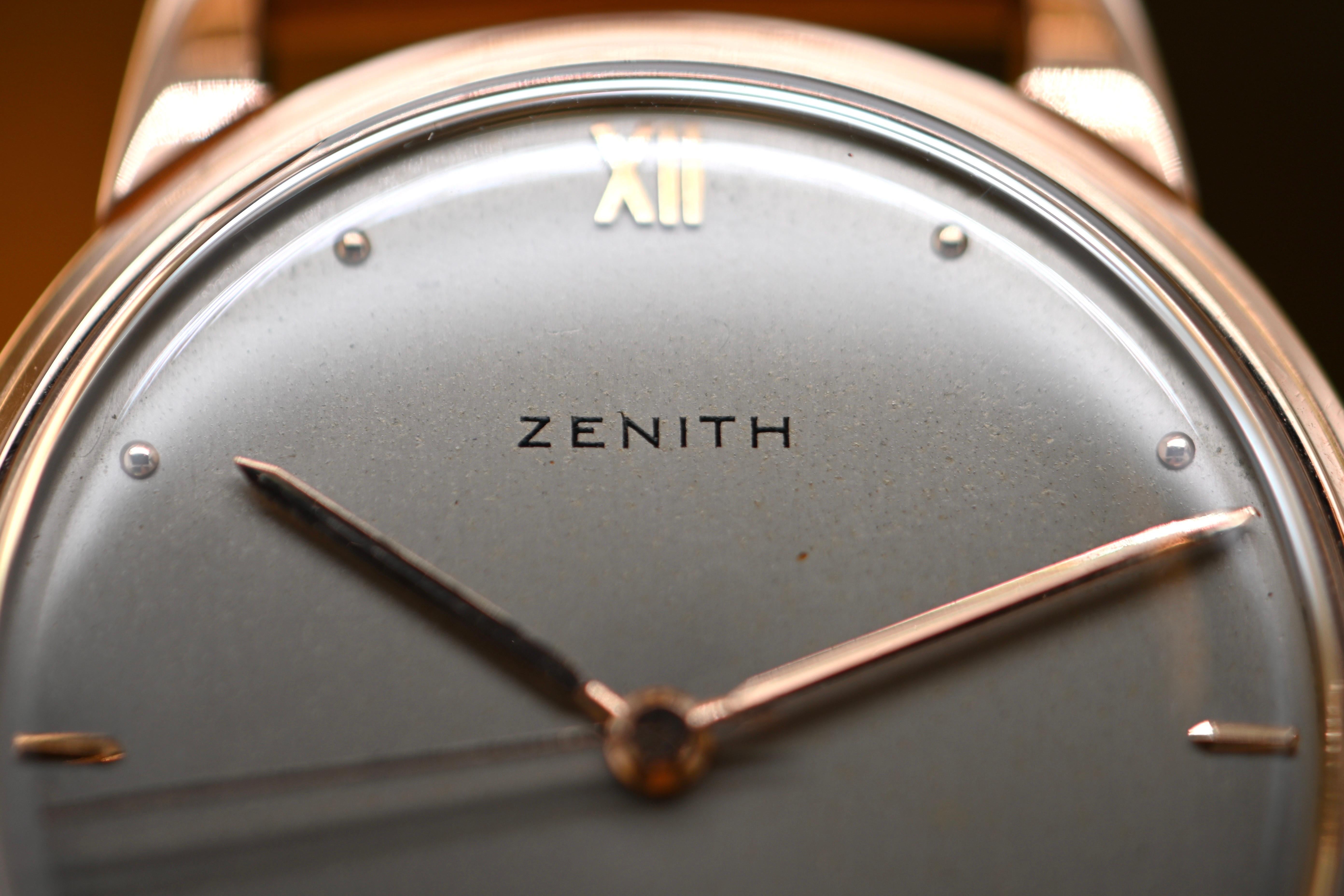 Zenith Montre en or rose 18 carats en vente 3