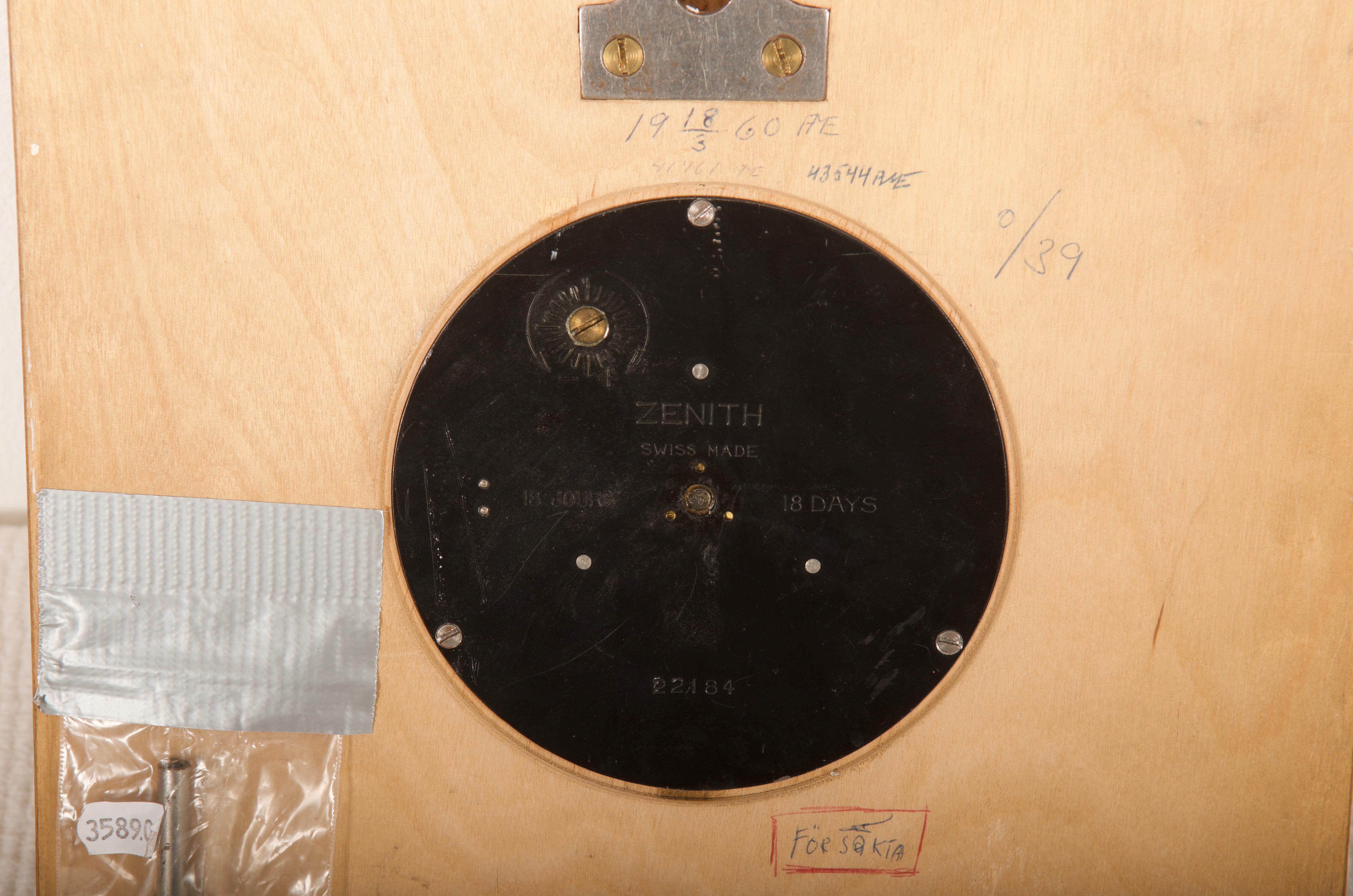 Art Deco Zenith Wooden Wall Clock