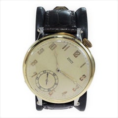 Zenith Yellow and White Gold Oversized Pocket Wristwatch, circa 1920s