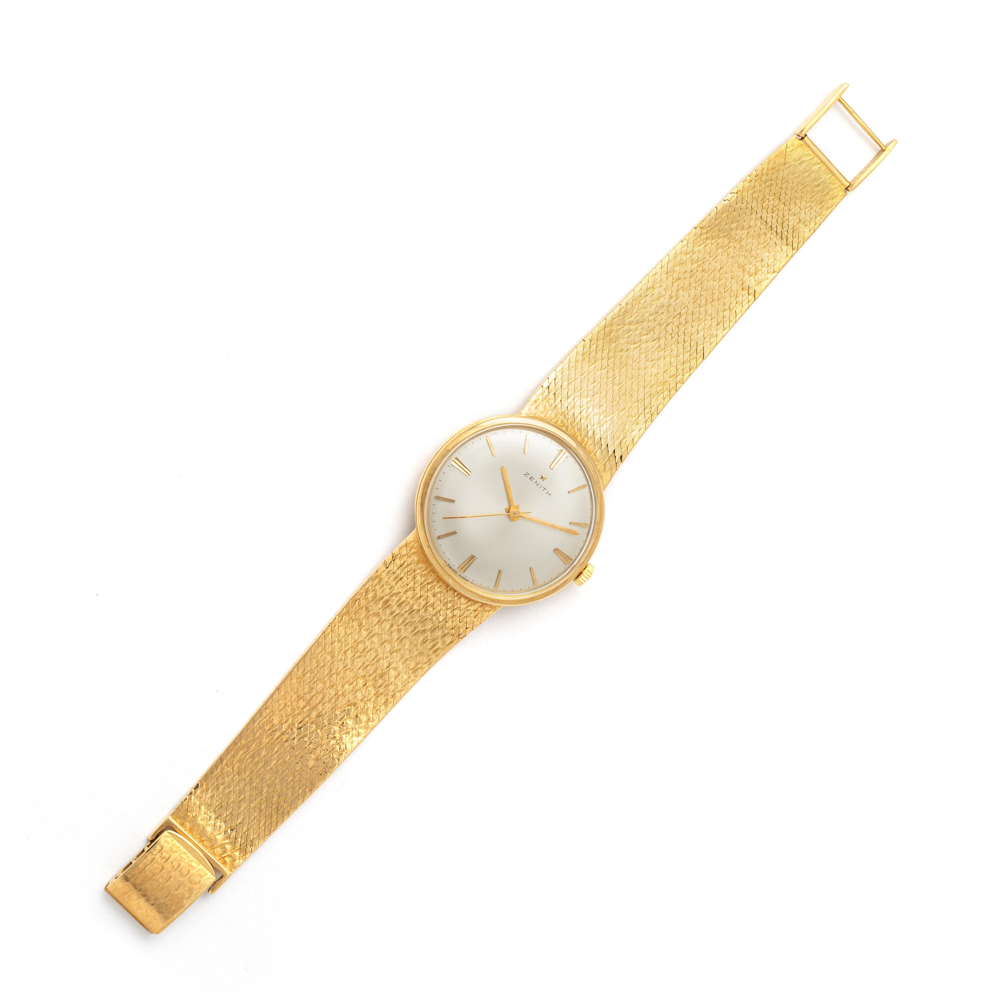 Women's or Men's Zenith Yellow Gold 18K Wristwatch 1970S
