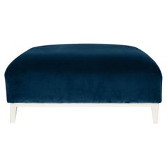 Otomana de terciopelo azul oscuro Zeno Eco de Brian Sironi