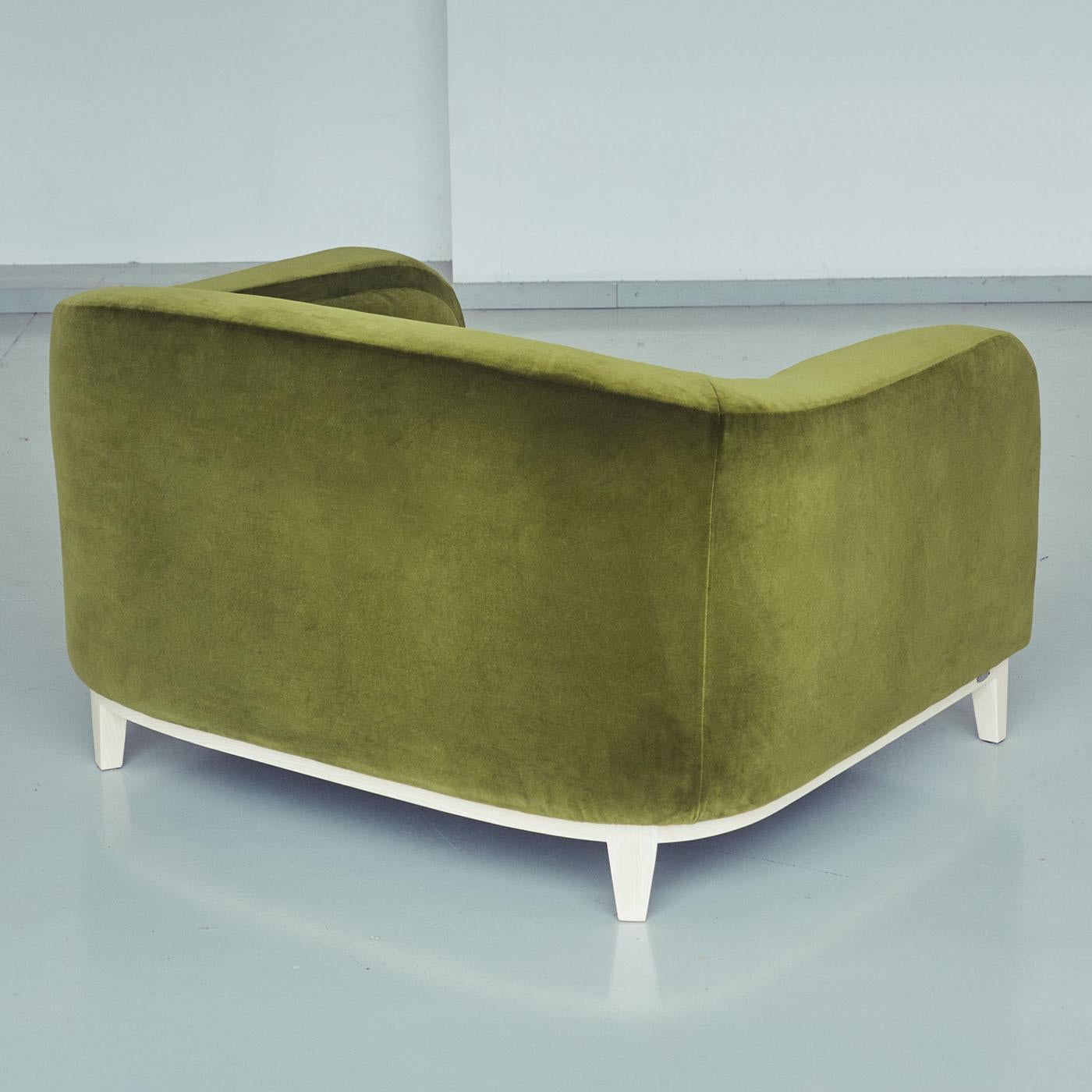Zeno Eco Sessel aus olivgrünem Samt von Brian Sironi im Zustand „Neu“ im Angebot in Milan, IT