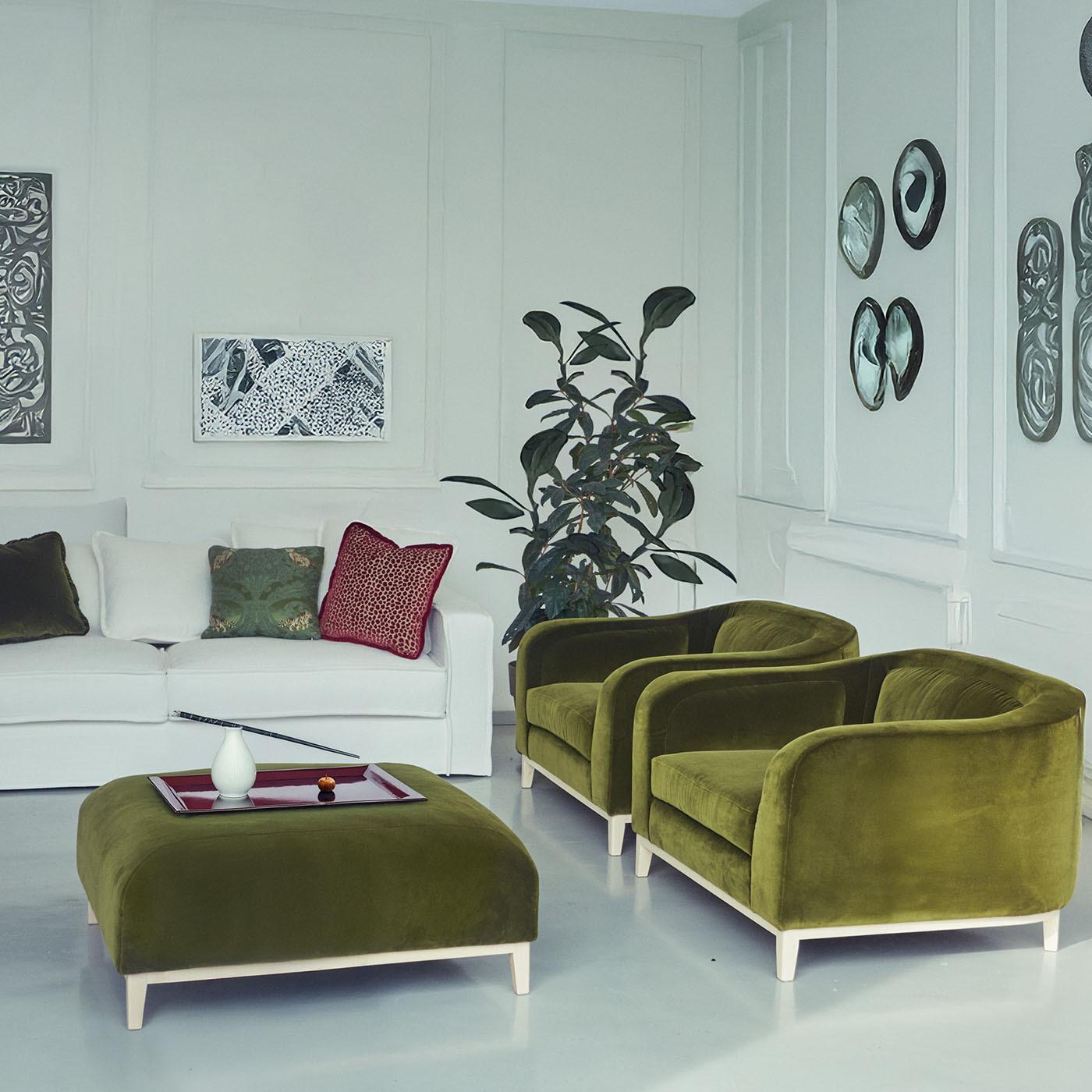 Pouf Zeno Eco Olive Green Velvet de Brian Sironi Neuf - En vente à Milan, IT