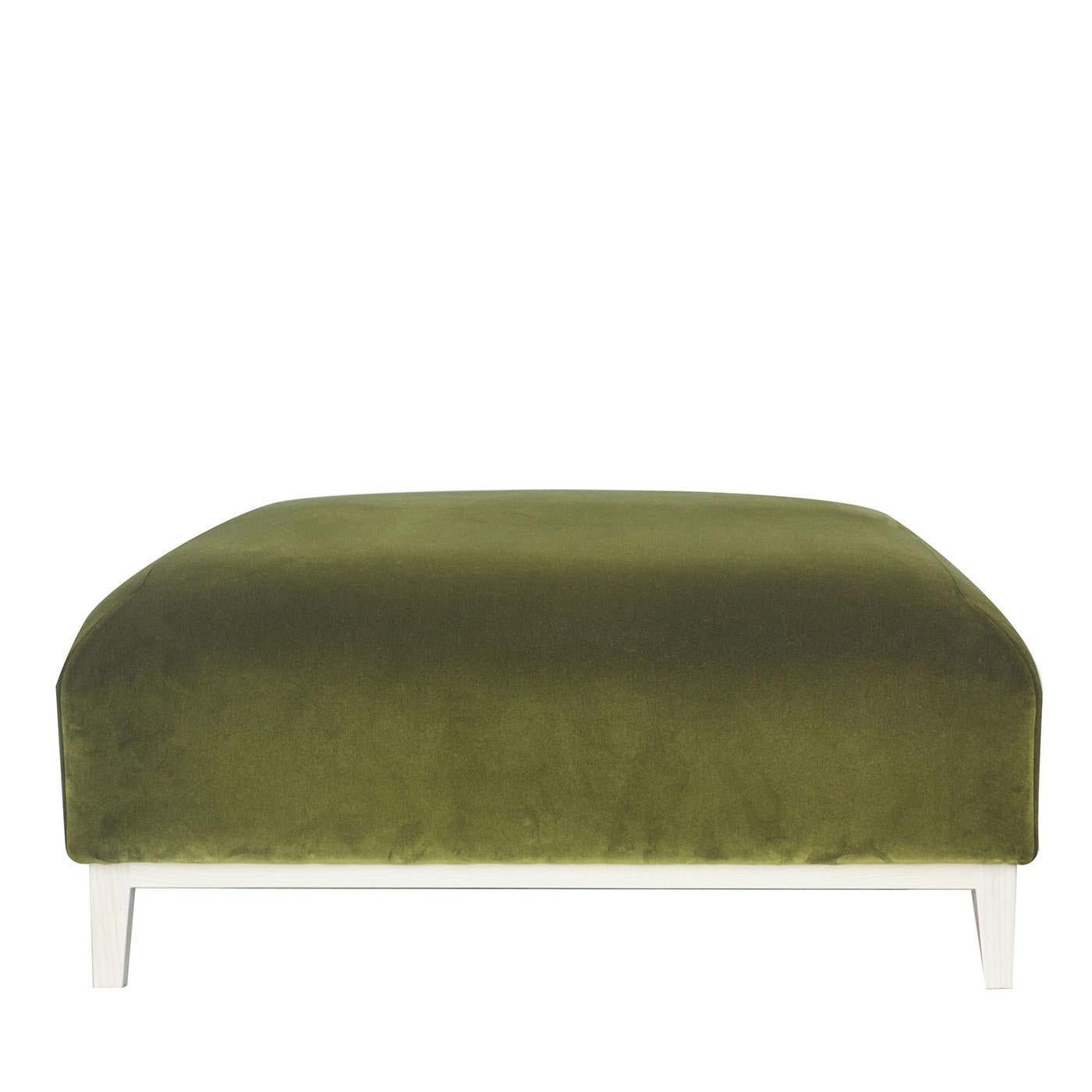 Pouf Zeno Eco Olive Green Velvet de Brian Sironi en vente 1