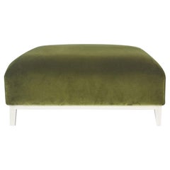 Zeno Eco Olive Green Velvet Ottoman by Brian Sironi