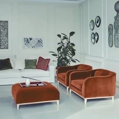 Poltrona Zeno Eco Orange Brown Velvet di Brian Sironi